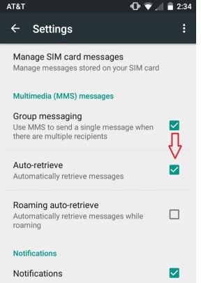 android messages not downloading