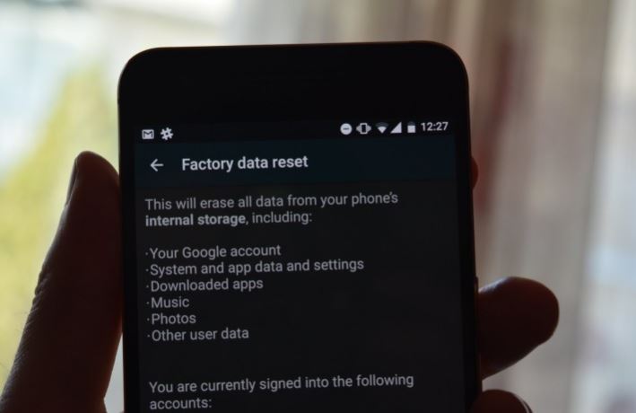to start android enter password factory restartset