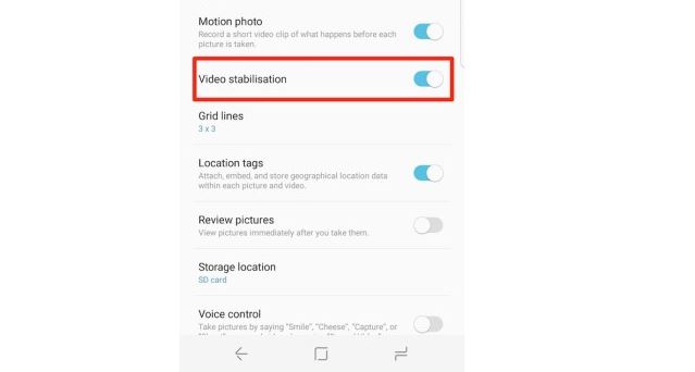 Activate Electronic Image Stabilization in Galaxy S8 ...